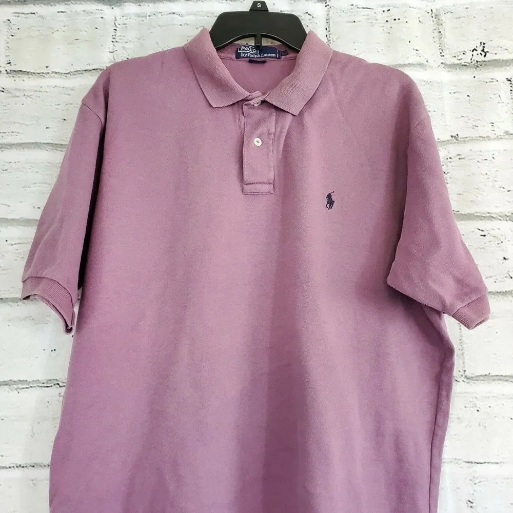 Ralph Lauren Polo Vintage Purple Polo Shirt Mens Size Large